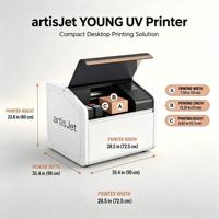 artisJet YOUNG Printer UV LED Flatbed Desktop untuk Personalisasi Peralatan Olahraga Kayu Karet Kulit Raket Tenis Meja Bola Golf