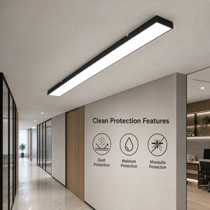 Modern Led <b>Ceiling</b> <b>Light</b> 150cm 72W White Linear Design ABS PP Acrylic Dust Moisture Mosquito Protection Pendant Mount - Product Image 4