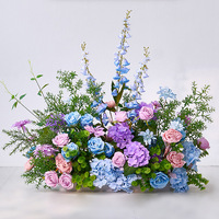 Arrangement de fleurs d'allée de mariage de série de forêt de printemps coureur de fleurs d'allée vert rose artificiel pour la décoration d'entrée