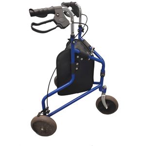 3-Wheel <b>Rollator</b> <b>Walker</b> for Seniors Foldable Shopping Cart with Seat Bag 15kg Weight Capacity Class II Medical Device - Product Image 4