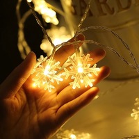 Guirlande lumineuse intérieure flocon de neige étoile IP44, idéale pour le Nouvel An, décoration romantique de chambre, fournitures de fête, éclairage scintillant de jardin, veilleuse.