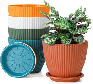 <span class=keywords><strong>Macetas</strong></span> <span class=keywords><strong>de</strong></span> Flores <span class=keywords><strong>de</strong></span> Estilo Nórdico, <span class=keywords><strong>Macetas</strong></span> Decorativas <span class=keywords><strong>de</strong></span> Plástico <span class=keywords><strong>para</strong></span> Jardinería con Drenaje y Platillo, <span class=keywords><strong>Diseño</strong></span> <span class=keywords><strong>de</strong></span> Rayas <span class=keywords><strong>para</strong></span> <span class=keywords><strong>Plantas</strong></span> <span class=keywords><strong>de</strong></span> Jardín - Product Image 2