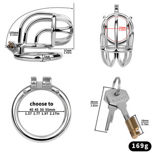 FRRK-46 Nuova Serie 'Incontro d'Amore' con Anello Curvo Simmetrico ad Arco, Lucchetto di Castità, Apparecchio di Castità per Marito e Moglie - Product Image 3