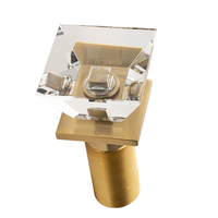 Robinet de lavabo de luxe en laiton massif avec poignée en cristal chromé, mitigeur cascade chaud/froid pour salle de bain, en céramique