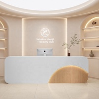 Comptoir de réception d'hôtel en bois moderne - Écologique et personnalisable pour usage commercial