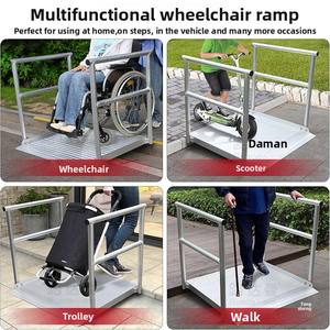 <span class=keywords><strong>Rampe</strong></span> d'accès en alliage d'aluminium Hanak, aide à la mobilité pour fauteuils roulants sans obstacle, pour monter les escaliers, chariot plat, pente d'accès, planche de passage - Product Image 4