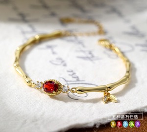 9 Pulseras Ajustables de Plata 925 con Baño de Oro, con Piedra Natural Ovalada de 5*7mm, Joyería Fina para Mujer, Regalo para Fiesta - Product Image 2