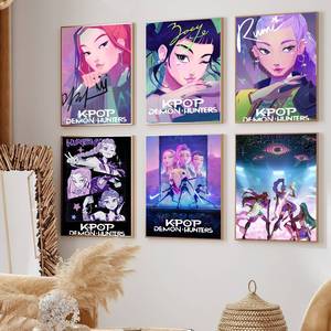Film K POP Poster di carta da parati Anime cacciatore di demoni 8 Poster di carta di qualità pz/set HD pittura artistica da parete decorazione murale - Product Image 3