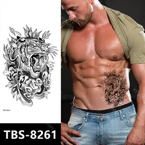 Geçici dövme etiket büyük kabile Totem kartal baykuş kurt kaplan ejderha aslan desen su geçirmez dövme etiket