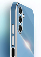 Coque souple en TPU 6D pour Samsung Galaxy S25 C55 5G A55 S24 A15 A25 F55 A05 A05S A16 Galvanoplastie Straight Edge Mobile Case