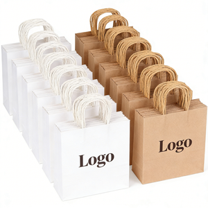 Sacs en papier kraft personnalisés, écologiques, biodégradables, recyclables, jetables, pour desserts et gâteaux, avec poignées - Product Image 4