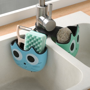 Kitchen Sink Caddy Dish Sponge Holder <b>Bathroom</b> Silicone Sink Faucet Splash Guard Water Catcher <b>Mat</b> Kitchen Sink Organizer - Product Image 1