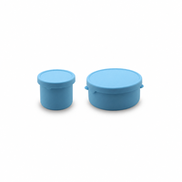 Petite boîte à lunch ronde en silicone avec couvercle, compatible micro-ondes, réutilisable, pour le bureau, l'école, vente en gros