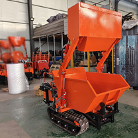Minicargadora Hidráulica de Orugas 800kg, Minicargadora Compacta, Transportador Multiusos, Minidumper para Jardín y Granja