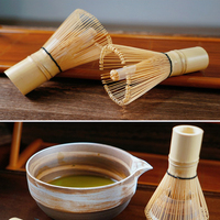 Fouet à matcha en bambou naturel blanc, écologique, portable, fait main, 100 brins, ensemble de fouets à matcha en bambou naturel