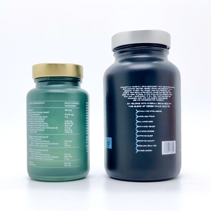 Pill Viên nang vitamin thủy tinh bao bì chai lọ màu xanh lá cây hổ phách đỏ xanh đen chăm sóc sức khỏe bổ sung thủy tinh <span class=keywords><strong>container</strong></span> với nắp - Product Image 1