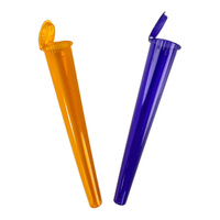 Tube conique en plastique à ouverture pop-top résistant aux enfants de 109 mm, disponible en rose, noir, jaune, rouge et multicolore