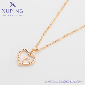 Xuping-Collar chapado en oro de 18k con forma de corazón, joyería romántica, diseño elegante, novedad, A00908612 - Product Image 4