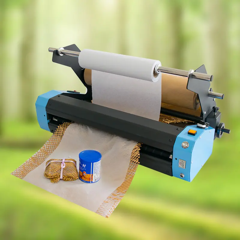 Oem factory-máquina de embalaje de almohadillas de llenado automático, máquina de embalaje de papel Kraft de panal