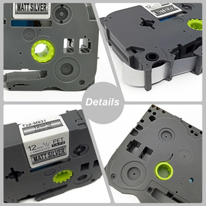 Orison-Cinta de etiquetas laminada de 12mm, color negro, mate, plateado, <span class=keywords><strong>P</strong></span>, táctil, compatible con impresora Brother TZeM931 - Product Image 5