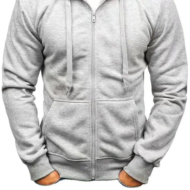 Men's High Quality European And American Simple Basic Hooded Cardigan Men's Fashion Sweater