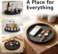 Plateau rond en silicone multifonctionnel pour bijoux, cosmétiques, rangement de salle de bain