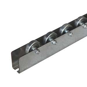 Riel de rodillos para sistema de estante de tuberías Rieles de flujo de aluminio Transportador de rueda de rodillos de plástico - Product Image 1