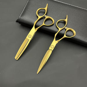 Ciseaux à cheveux professionnels dorés 6.0 pouces, ciseaux à effiler en acier inoxydable pour droitiers, usage esthétique, personnalisation de marque possible - Product Image 3