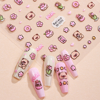 Offre Spéciale : Autocollants 5D en relief pour décoration d'ongles, motifs adhésifs en plastique pour un design d'ongles élégant