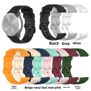 Bracelet de montre en silicone pour <span class=keywords><strong>Garmin</strong></span> 18/20/22mm <span class=keywords><strong>Venu</strong></span> <span class=keywords><strong>Sq2</strong></span>/<span class=keywords><strong>Venu</strong></span> 4/3, anti-transpiration, texturé, 30 couleurs, design à boucle, OEM/ODM, expédition rapide - Product Image 3