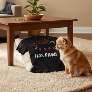 T-shirt « Cute Hearts My Valentine Has Paws » pour les propriétaires de chiens, chats et chiots, design personnalisé promotionnel - Product Image 3