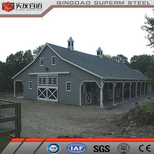 Bâtiment à ossature en acier léger Kit de grange <span class=keywords><strong>métallique</strong></span> préfabriquée Structure <span class=keywords><strong>métallique</strong></span> de construction Grange à chevaux préfabriquée - Product Image 5