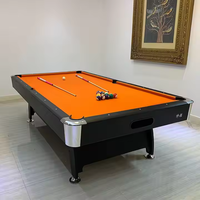 Table de billard professionnelle en marbre 7 pieds, avec lattes en MDF marbré personnalisées, pour snooker et billard, à monnayeur, avec poches en plastique