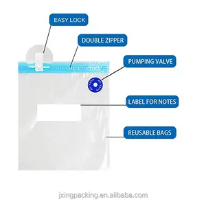 Sacs Sous Vide de Valve d'air de fermeture à glissière PE/PA sac en plastique de qualité alimentaire sac en relief fonctionne avec cuisson Sous Vide