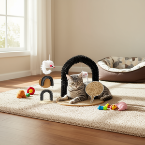 <b>Cat</b> Toys <b>Massager</b> Scratcher Arch With Brush For <b>Cats</b> Pet Grooming Plaything - Product Image 3