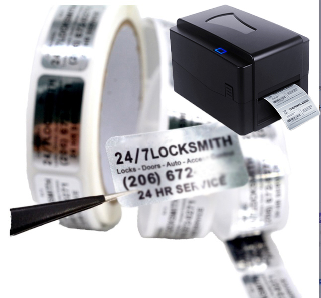 Printer 4x6 Direct Thermal Paper Label Bright Silver Jumbo Roll Adhesive Thermal Barcode PET Asset Label Machine for Battery