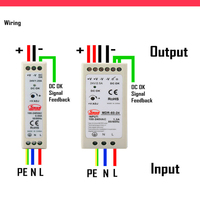 Seri MDR 20W/40W/60W/100W Catu Daya Switching AC-DC Output Tunggal untuk Rel DIN Industri 5V/12V/24V/48V Input 85-264VAC 88%