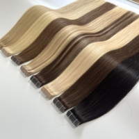 Extensions de cheveux à bandes adhésives fines en PU, super double drawn, cheveux humains vierges européens blonds, extensions de cheveux vierges à bandes adhésives invisibles