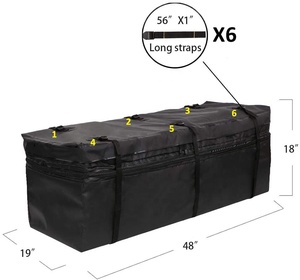 Sac de transport de cargaison d'attelage noir extensible et étanche personnalisé pour voitures camions SUV fourgonnettes-convient aux plateaux et paniers d'attelage - Product Image 2