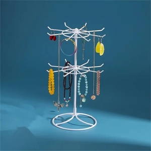 Keychain Holder Display <b>Stand</b> Rack Black Metal Jewelry Organizer Tower Necklace <b>Tree</b> Bracelet Display <b>Stand</b> W/Hairclip Holder - Product Image 4