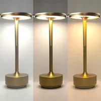 Luxury Cordless Rechargeable Aluminum Metal Touch LED Table Lamp