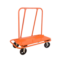 Chariot à main en acier à quatre roues, chariot à plateforme pour entrepôt, couleur industrielle verte en acier inoxydable