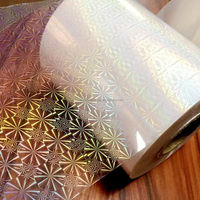 Película Transparente Holográfica de Vidrio Roto para Laminación en Frío, Película PET Holográfica Iridiscente de Vidrio Roto, Hecho en China