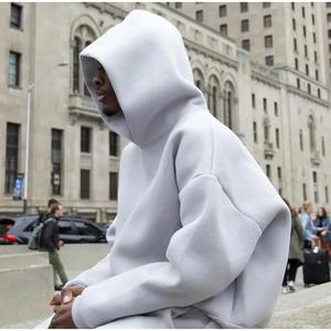 Factory Direct Selling 3D Embroidered Heavyweight <b>Fleece</b> Oversized Pullover Hoodie for <b>Men</b> with Drop Shoulder and Boxy Fit - Product Image 2