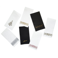 WanCai Offre Spéciale 1 pli jetable noir blanc Airlaid serviette de poche serviettes personnalisées avec Logo serviettes de dîner papier de soie imprimé