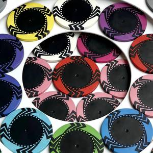 Fichas de póker personalizadas con diseño de rayo en zigzag, colores vibrantes, calidad de torneo, fichas de casino de 40 mm y 14 g de arcilla. - Product Image 3