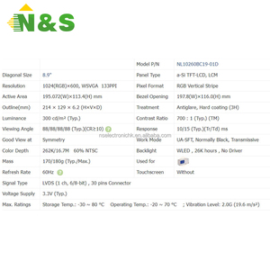 Nuevo Panel LCD TFT WSVGA de 8,9 pulgadas, 1024x600, Original, en Stock, para equipos industriales, médicos y automotrices, NL10260BC19-01D - Product Image 2