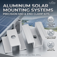 Supports de panneaux solaires muraux réglables en alliage d'aluminium avec finition anodisée pour pinces métalliques