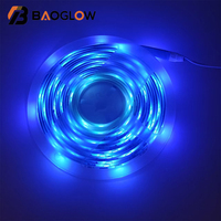Bandes lumineuses intelligentes COB modernes IP67 5V 18LED 10mm PCB, contrôlables à distance, multicolores, pour la décoration de Noël, du Nouvel An, de la maison et du jardin
