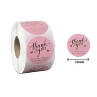 Etiquetas Adhesivas de Agradecimiento con Estampado Dorado en Rollo, Etiquetas de Embalaje Autoadhesivas de Lujo para Cajas de Regalo, Sobres y Decoración